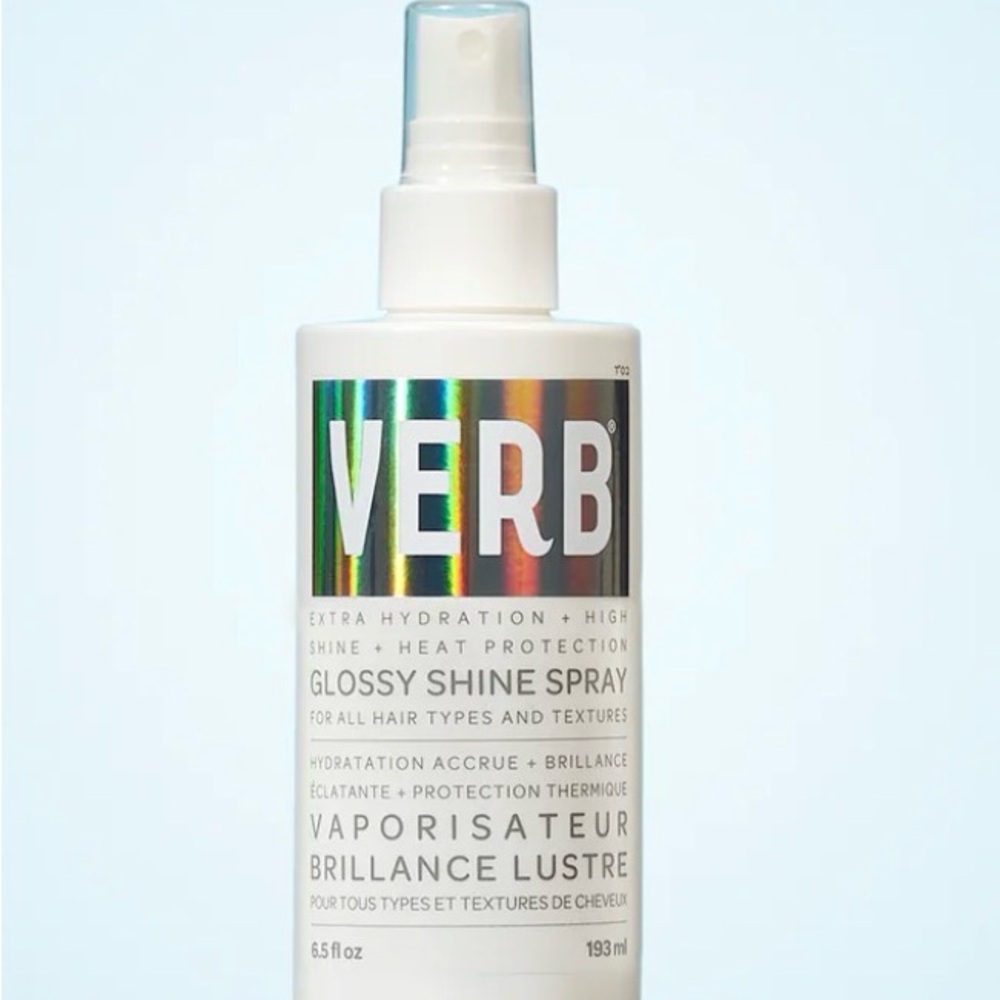 Verb Glossy Shine Spray 6.5oz | Heat Protectant + High Shine | Salon Haircare